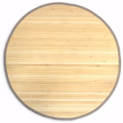 Tapis en bambou rond avec bordure en coton Couleur: naturel Dimension: Ø 200cm Lattes de bambou large de 17 mm Dessous anti-d ...