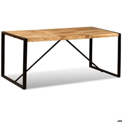 Table de salon salle a manger design bois de manguier brut 180 cm