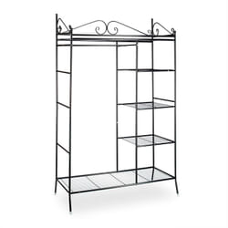 Helloshop26 - Penderie portant avec housse 172 cm métal noir