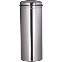 Poubelle avec capteurs en inox • Hauteur de la poubelle: 80 cm env. • Diamètre: 30 cm • Capacité: 50 litres • Fonctionne avec ...