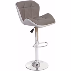 Tabouret de bar chaise de comptoir hauteur réglable en synthétique taupe gris cadre en acier chromé Rembourrage de siège conf ...