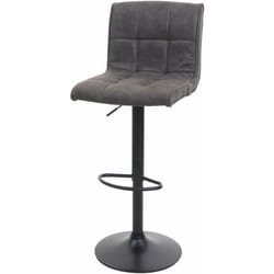 Tabouret de bar chaise haute de bar faux suède gris foncé style vintage 040001235