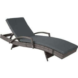 Helloshop26 - Bain de soleil transat meuble jardin 5 positions gris