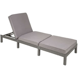 Helloshop26 - Bain de soleil transat meuble jardin 5 positions gris