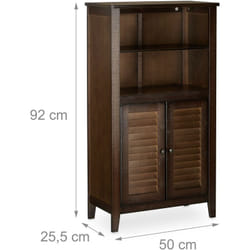 Helloshop26 - Armoire de salle de bain sur pied meuble de rangement 92 cm bambou marron