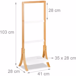 Porte-serviettes en bambou - Dimensions totales H x L x P: env. 103 x 41 x 28 cm - Dimensions surface L x P : env. 35 x 28 cm ...