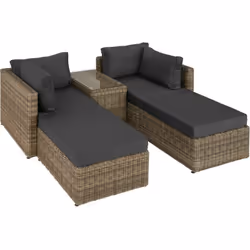 Fauteuils : Dimensions (lxPxH) : environ 92 x 72 x 63 cm Dimensions coussin d’assise (lxPxH) : environ 82 x 62 x 10 cm Dimens ...