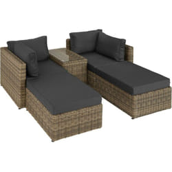 Canapé de jardin meuble modulable marron naturel