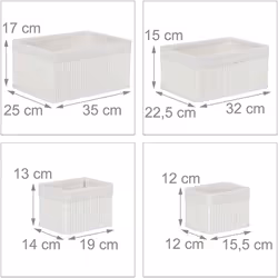 Boîtes de rangement pour accessoires de salle de bain Lot de 6 paniers de 4 tailles différentes En bambou solide et résistant ...
