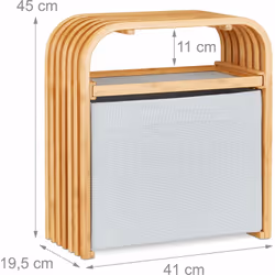 Tabouret avec rangement Dimensions HxlxP: 45 x 41 x 19,5 cm Charge maximale: 80 kg Poids: env. 2,4 kg Matériel: bambou, tissu ...