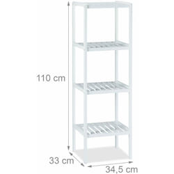 Helloshop26 - tagère de salle de bain bambou 4 étages blanc