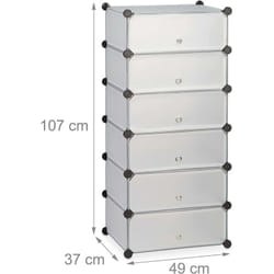 Helloshop26 - Armoire étagère meubles à chaussures rangement plastique chaussures modulable 12 paires transparent