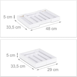 Helloshop26 - Range-couverts avec casiers modulables extensible bambou blanc