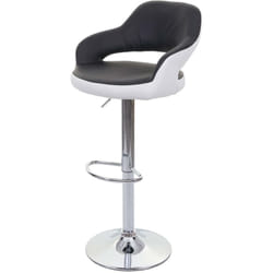 Tabouret de bar chaise de bar tabouret de comptoir pivotant avec dossier en pvc noir et blanc 040005281