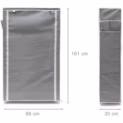 Détails sur l'armoire à chaussures pour 45 paires • Dimensions H x l x P: 161 x 88 x 30 cm • Poids: env. 3 Kg • Matériau: Cad ...