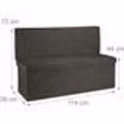 Tabouret pouf banquette de rangement pliant en lin 114 cm marron