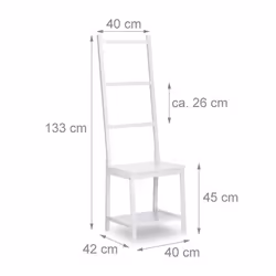 Porte-serviettes - Bambou - 133 cm - 2 tablettes - Blanc laqué - Design contemporain