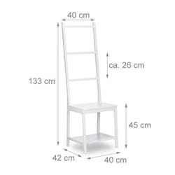 Porte-serviettes - Bambou - 133 cm - 2 tablettes - Blanc laqué - Design contemporain
