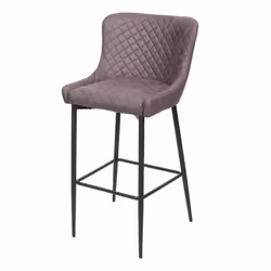 Tabouret de bar repose-pieds en métal vintage tissu/textile gris foncé Ce tabouret de bar chic au design rétro est non seulem ...