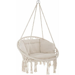 Fauteuil suspendu elisa hamac meuble jardin diamètre 80 cm beige