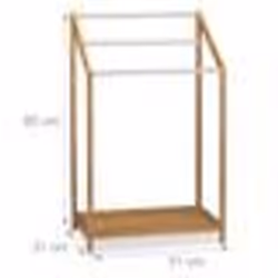 Porte pied support pour serviettes de bain 3 barres rangement 85 cm bambou et metal