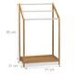 Porte pied support pour serviettes de bain 3 barres rangement 85 cm bambou et metal