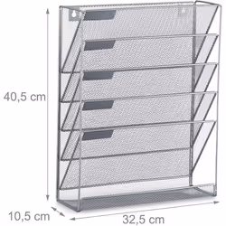 Porte revues mural porte journaux porte magazines 6 casiers metal