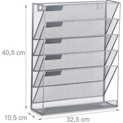 Porte revues mural porte journaux porte magazines 6 casiers metal