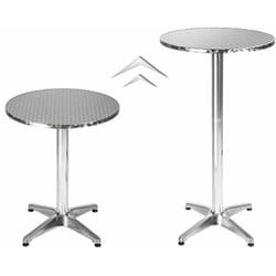 Helloshop26 - Mange debout aluminium diamètre table 60 cm diamètre pied 5,8 cm non-pliable hauteur réglable 70/110 cm gris