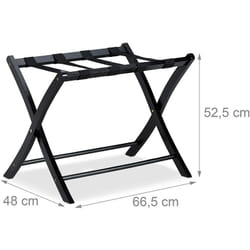 Helloshop26 - Porte-bagages pose valise pliable bois noir