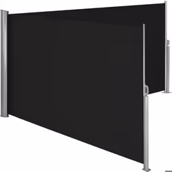 Auvent store latéral - Helloshop26 - Paravent rétractable - Noir - 160 x 600 cm - 220 g/m²