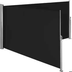 Auvent store latéral - Helloshop26 - Paravent rétractable - Noir - 160 x 600 cm - 220 g/m²