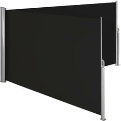Helloshop26 - Auvent store latéral brise-vue paravent rétractable double noir 180 x 600 cm