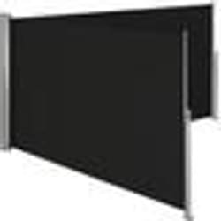 Auvent store lateral brise vue paraventretractable double noir 200 x 600 cm