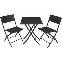 Helloshop26 - Salon de jardin 2 personnes noir