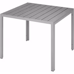 Dimensions totales (LxPxH) : environ 90 cm x 90 cm x 74,5 cm. Panneaux aspect bois (LxPxH) : environ 86,5 cm x 9,5 cm x 1,5 c ...