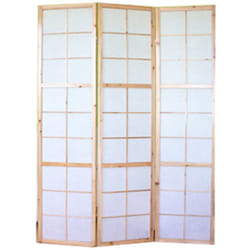 Décoshop26 - Paravent 3 panneaux pans en bois naturel et papier riz 175x132cm PAR06033