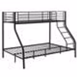 Lit superposé - Metal - Noir - 3 places - 210x1475x168 cm - Échelle incluse