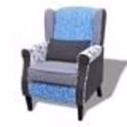Fauteuil - Design - Patchwork - Bois et tissu - Confortable - Style campagne