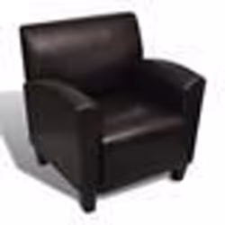Fauteuil - MARQUE - Lounge - Cuir synthétique - Marron foncé - Design ergonomique