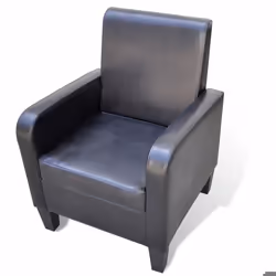 Fauteuil - Helloshop26 - Lounge - Cuir synthétique - Noir - Ergonomique
