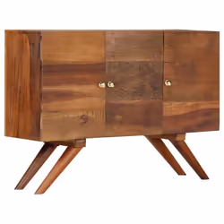 Buffet bahut armoire console meuble de rangement bois recycle massif 110 cm marron