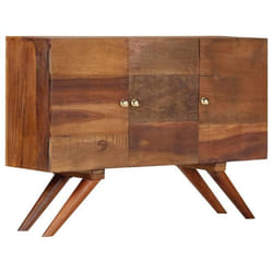Buffet bahut armoire console meuble de rangement bois recycle massif 110 cm marron