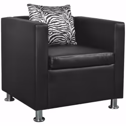 Ce fauteuil en cuir synthétique de qualité offre un confort d'assise optimal. Avec un design de cube moderne, c'est un excell ...