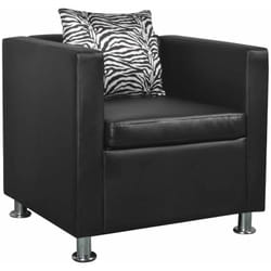 Helloshop26 - Fauteuil chaise siège lounge design club sofa salon cuir synthétique noir