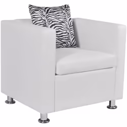 Ce fauteuil en cuir synthétique de qualité offre un confort d'assise optimal. Avec un design de cube moderne, c'est un excell ...