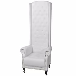 Fauteuil chaise siege lounge design club sofa salon a dossier haut blanc 77 x 65 x 181 cm
