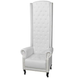 Fauteuil chaise siege lounge design club sofa salon a dossier haut blanc 77 x 65 x 181 cm