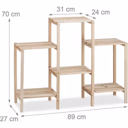 etagere pour plantes en bois support pot de fleurs en escalier decoration nature