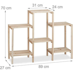 etagere pour plantes en bois support pot de fleurs en escalier decoration nature